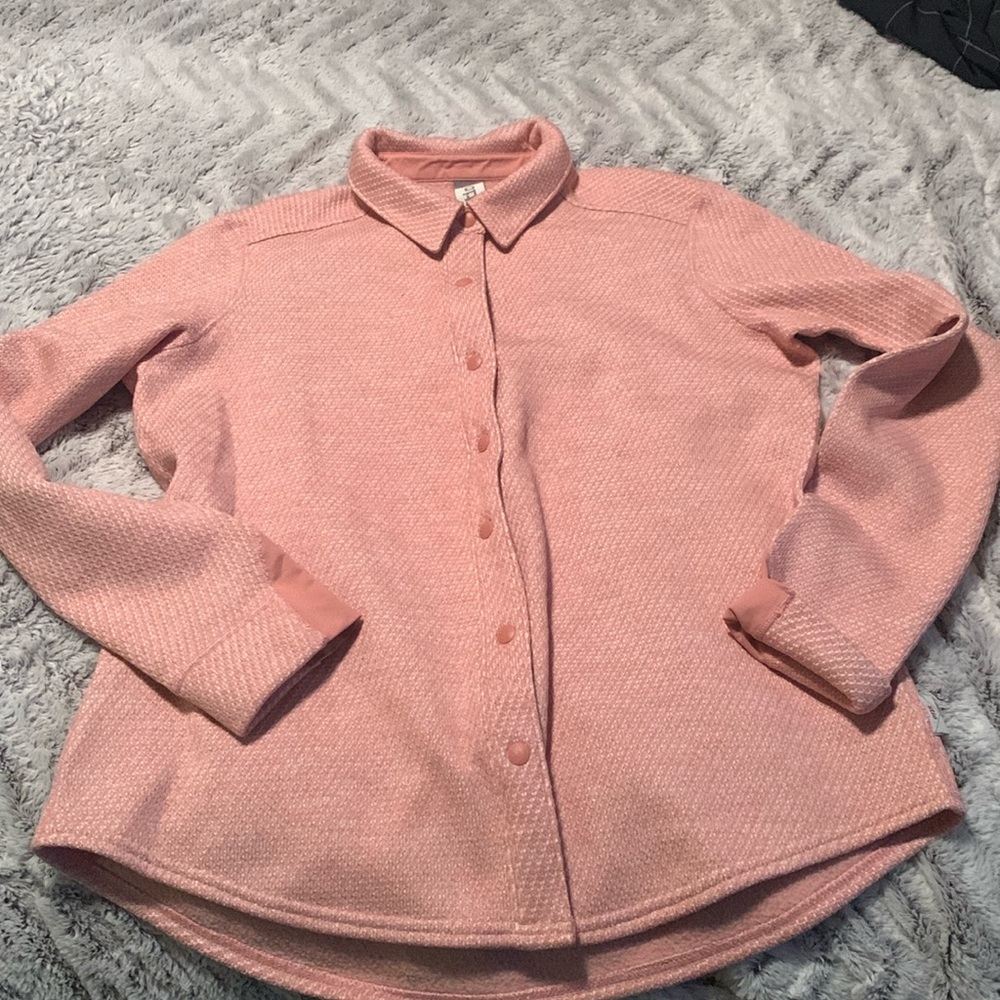 Stio Thermop pink salmon snap fleece shirt